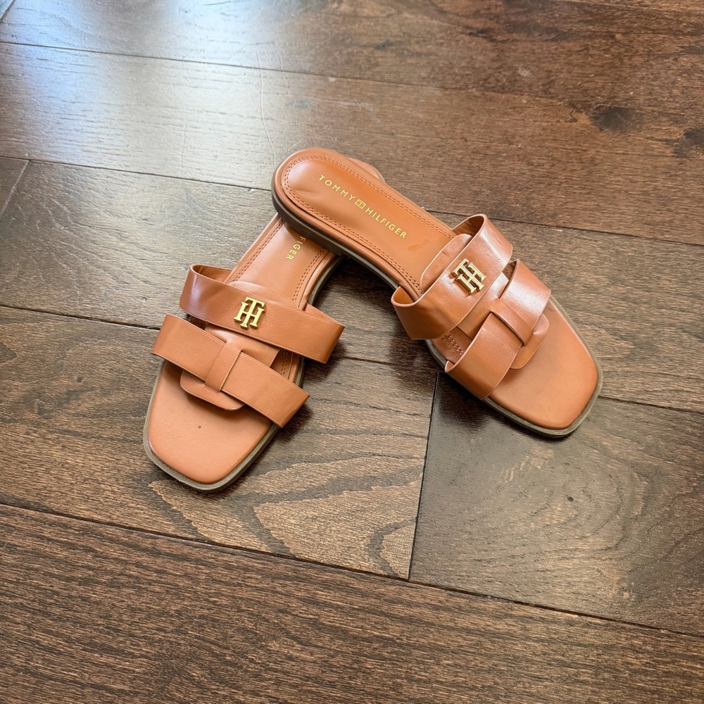 Tommy Hilfiger Women's Brown Slide Sandals